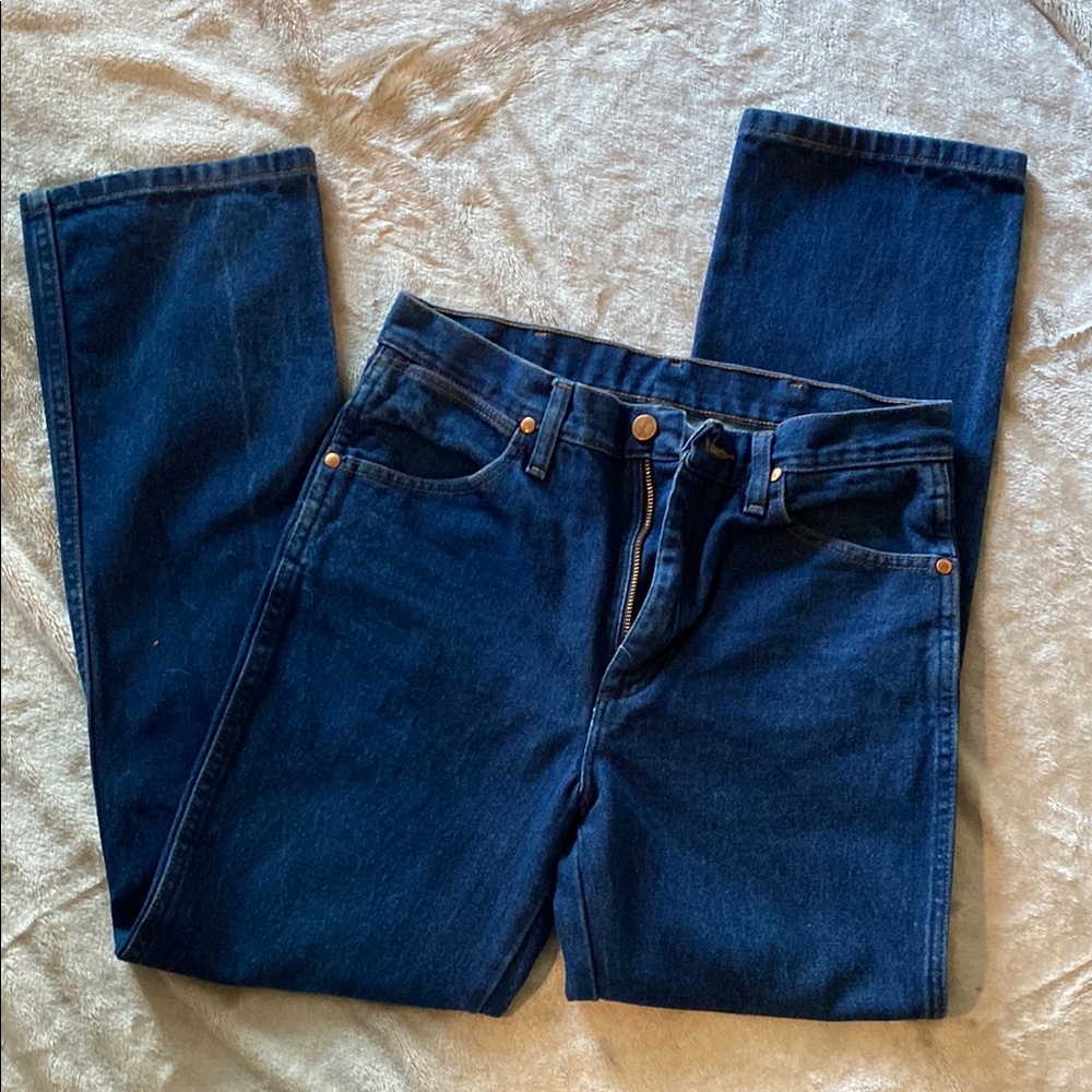 Wrangler Blue Straight Jeans Classic Denim